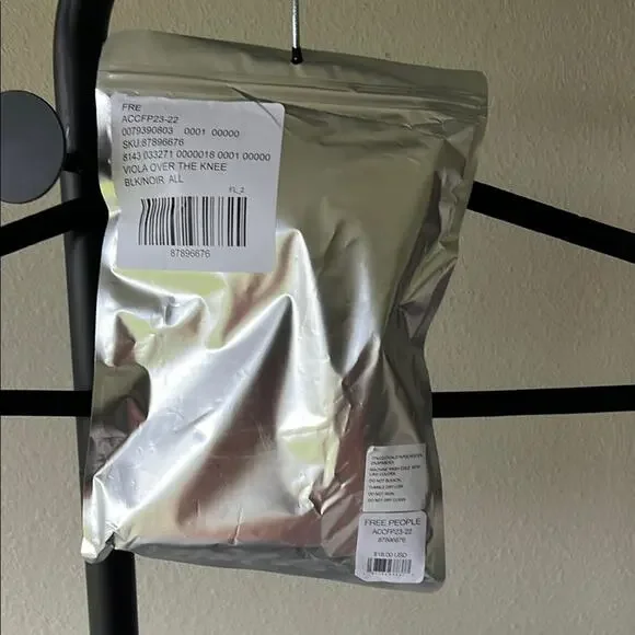 NWT Free People Viola Black Over the Knee Socks - Picture 5 of 7